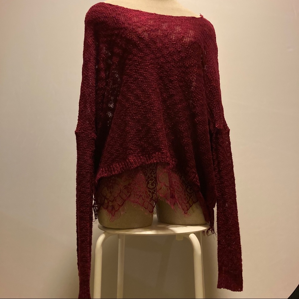 Decree maroon knitted shrug - size medium